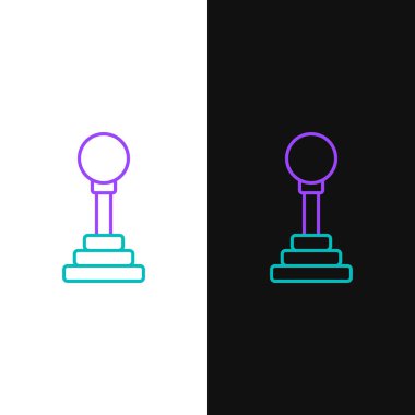 Çizgi Dişli şekil değiştiren simgesi beyaz ve siyah arkaplanda izole edildi. Elle iletim simgesi. Renkli taslak konsepti. Vektör