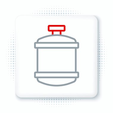 Beyaz arka planda Propan gazı ikonu izole edildi. Yanabilir benzin deposu ikonu. Renkli taslak konsepti. Vektör