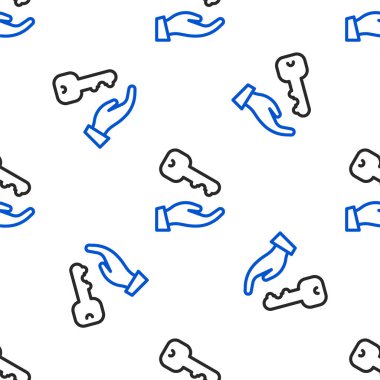 Line House anahtar simgesi beyaz arkaplanda izole edilmiş kusursuz desen. Renkli taslak konsepti. Vektör