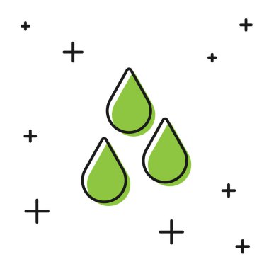 Siyah Su bırakma simgesi beyaz arkaplanda izole edildi. Vektör