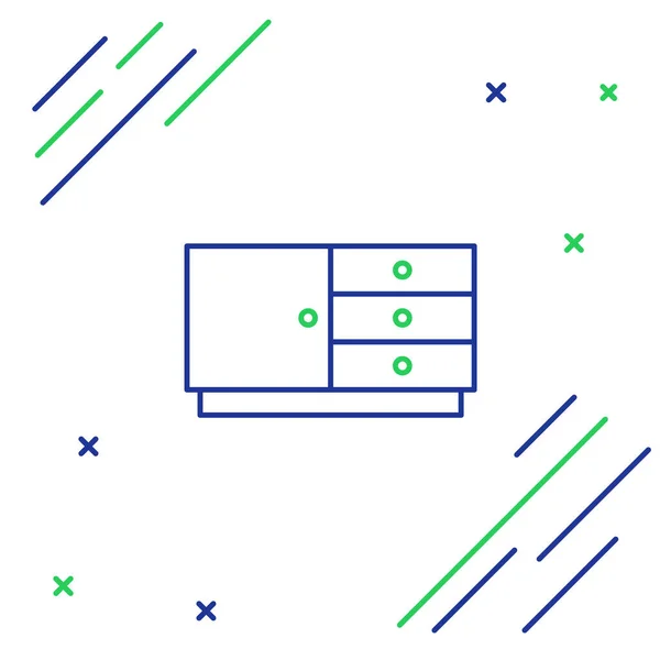 Zeile Kommode Symbol isoliert auf weißem Hintergrund. Buntes Rahmenkonzept. Vektor — Stockvektor
