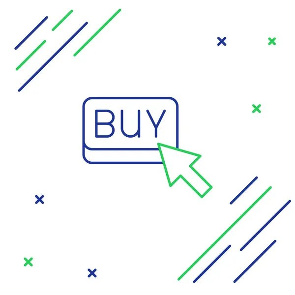 Lijn Kopen knop pictogram geïsoleerd op witte achtergrond. Begrip financiële markt en effectenbeurs. Kleurrijk concept. Vector — Stockvector