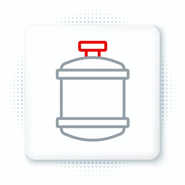 Zeile Propangasbehälter Symbol isoliert auf weißem Hintergrund. Brennbarer Gastank. Buntes Rahmenkonzept. Vektor — Stockvektor