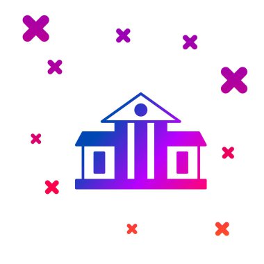 Beyaz Saray simgesi beyaz arkaplanda izole edildi. Washington DC mi? Kademeli rastgele dinamik şekiller. Vektör