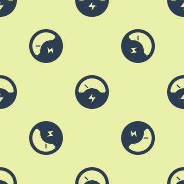 Mavi Ampere ölçer, çoklu metre, voltmetre ikonu sarı arkaplanda izole edilmiş dikişsiz desen. Elektrik akımını ölçmek için araçlar. Vektör