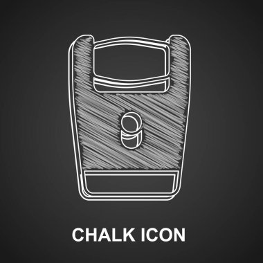 Siyah arka planda izole edilmiş erkek simgesi için tebeşir elektrikli tıraş bıçağı. Elektrikli tıraş makinesi. Vektör