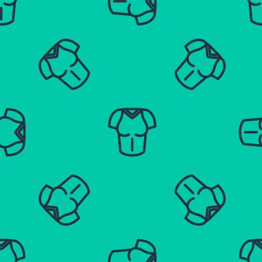 Mavi çizgi tişört ikonu yeşil arka planda kusursuz desen izole etti. Vektör