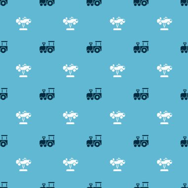 Oyuncak trenini ve sallanan arabayı kusursuz şekilde ayarla. Vektör