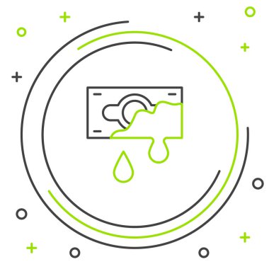 Beyaz arka planda Kanlı Hat para simgesi izole edildi. Renkli taslak konsepti. Vektör