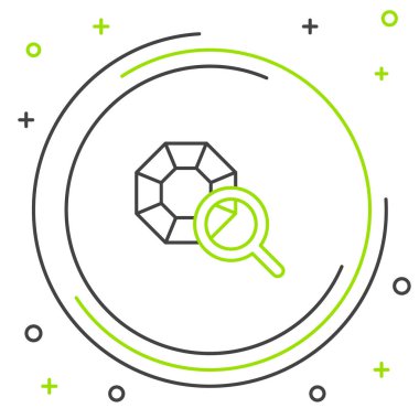 Çizgi taşı simgesi beyaz arkaplanda izole edildi. Mücevher sembolü. Elmas. Renkli taslak konsepti. Vektör