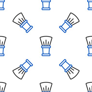 Çizgi tıraş fırçası simgesi beyaz arkaplanda izole edilmiş pürüzsüz desen. Berber dükkanı sembolü. Renkli taslak konsepti. Vektör