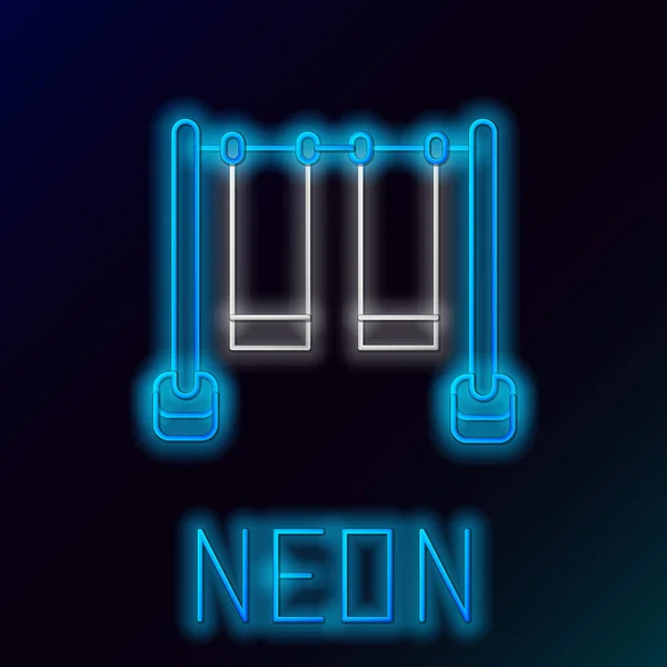 Zářící Neon Line Dvojité Houpačka Pro Děti Letní Hry Hrací — Stockový vektor