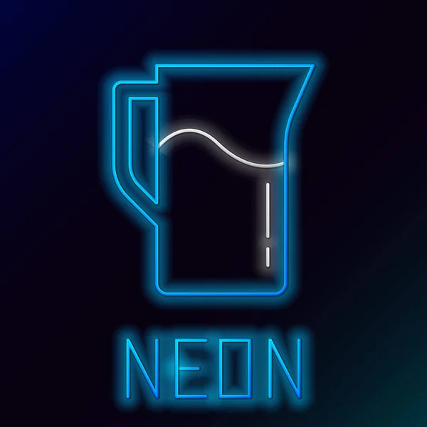 Gloeiende Neon Lijn Melk Kan Kruik Pictogram Geïsoleerd Zwarte Achtergrond — Stockvector