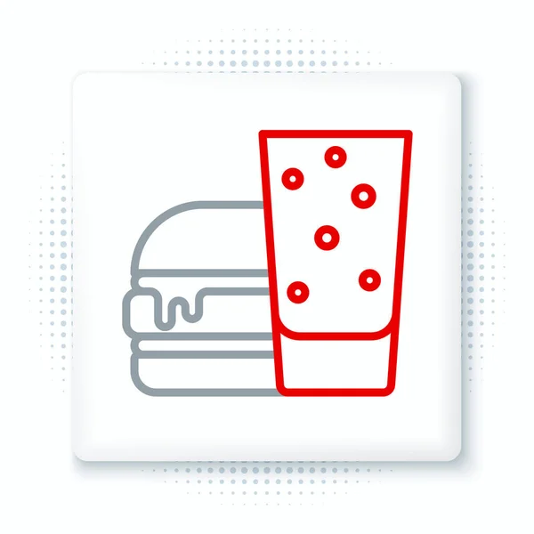 Línea Burger Icono Aislado Sobre Fondo Blanco Icono Hamburguesa Signo — Vector de stock