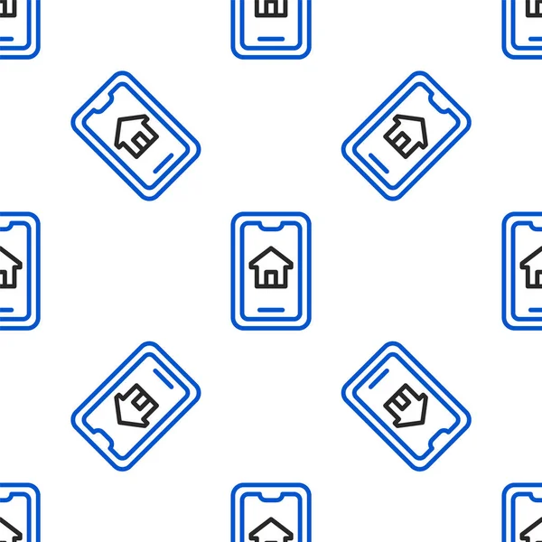 Ligne Immobilier Ligne Maison Sur Smartphone Icône Isolé Motif Sans — Image vectorielle