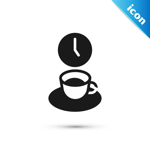 Grey Coffee Time Icon Isolated White Background Vector — Stock Vector