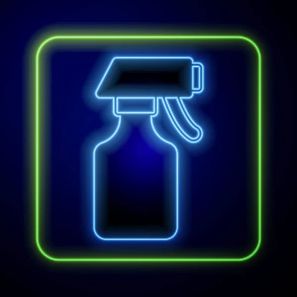 Glowing Neon Water Semprotan Botol Ikon Terisolasi Pada Latar Belakang - Stok Vektor