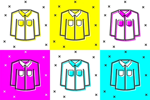Set Shirt Icon Isolated Color Background Vector — Stock Vector