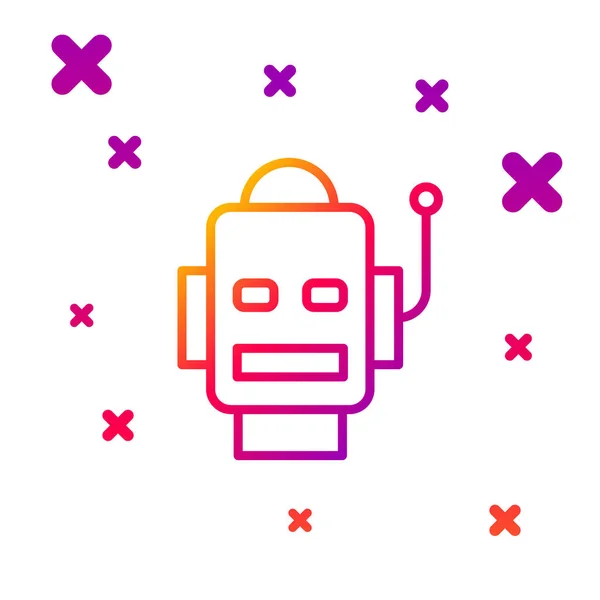 Färg Linje Robot Ikon Isolerad Vit Bakgrund Artificiell Intelligens Maskininlärning — Stock vektor