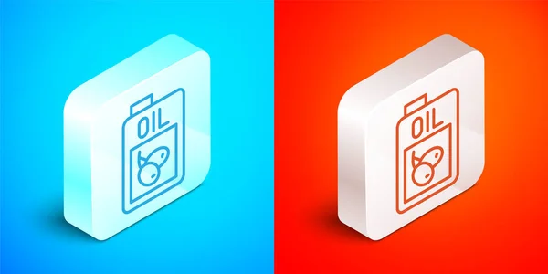 Isometric Line Bottle Olive Oil Icon Isolated Blue Red Background — 图库矢量图片