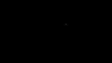 Siyah zemin üzerinde virüs ve bakteri simgesi olan beyaz çizgi laboratuvar cam test tüpü. Analiz mikroorganizma, araştırma, tanı. 4K Video hareketli grafik canlandırması