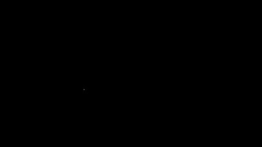 Beyaz çizgi test tüpü ve siyah arka planda izole edilmiş şişe ikonu. Kimyasal laboratuvar testi. Laboratuvar camları. 4K Video hareketli grafik canlandırması