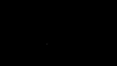 Beyaz çizgi dizüstü bilgisayar simgesi siyah arkaplanda izole edildi. Boş ekran işaretli bilgisayar defteri. 4K Video hareketli grafik canlandırması