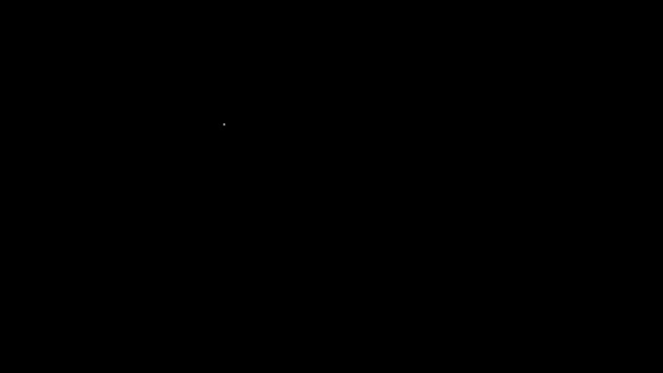 Línea blanca Icono de caldero de bruja aislado sobre fondo negro. Feliz fiesta de Halloween. Animación gráfica de vídeo 4K — Vídeo de stock
