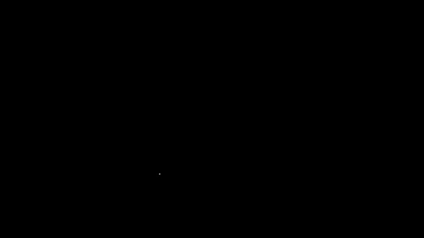 Icône Fireball ligne blanche isolée sur fond noir. Animation graphique de mouvement vidéo 4K — Video