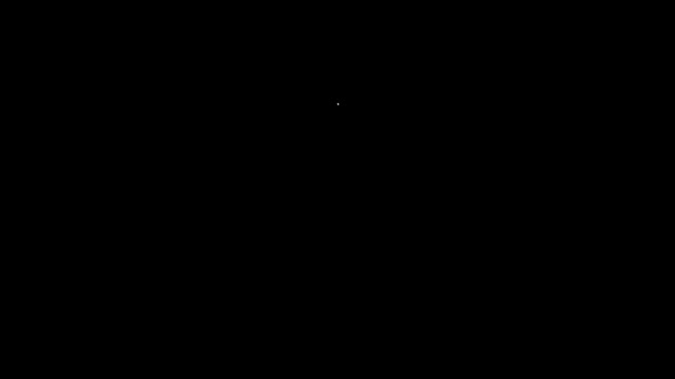 Белая линия Студент иконка выделена на черном фоне. Видеографическая анимация 4K — стоковое видео