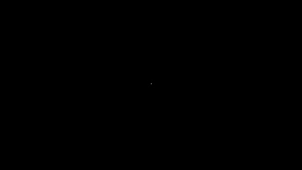 Witte lijn Kaart pin pictogram geïsoleerd op zwarte achtergrond. Navigatie, wijzer, locatie, kaart, GPS, richting, plaats, kompas, zoekconcept. 4K Video motion grafische animatie — Stockvideo
