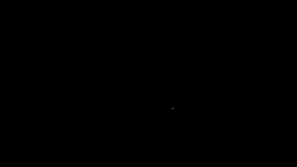 Bílá čára Online kniha na mobilní ikonu izolované na černém pozadí. Koncept internetového vzdělávání, zdroje e-learningu. Grafická animace pohybu videa 4K — Stock video
