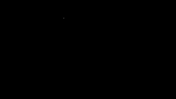 白い線黒の背景に隔離されたカクテルアイコン。4Kビデオモーショングラフィックアニメーション — ストック動画