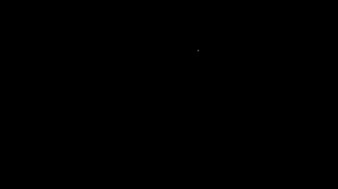 Beyaz çizgi tebrik kartı simgesi siyah arkaplanda izole edildi. Kutlama için davetiye ya da tebrik kartı şablonu. 4K Video hareketli grafik canlandırması