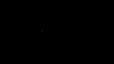 Siyah arkaplanda kalp ikonu olan beyaz çizgi kartpostalı. Mesaj aşkım. Aşk ve romantizm mektubu. 4K Video hareketli grafik canlandırması