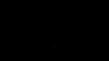 Siyah arka planda beyaz çizgi erkek cinsiyet simgesi izole edildi. 4K Video hareketli grafik canlandırması
