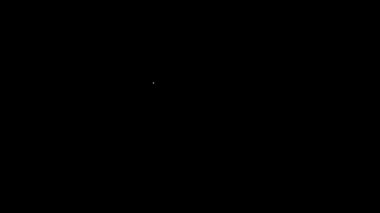 Siyah arka planda beyaz çizgi kilise ikonu var. Hıristiyan Kilisesi. Kilisenin dini. 4K Video hareketli grafik canlandırması
