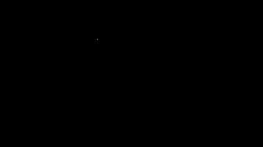 Beyaz çizgi ölüm sertifikası simgesi siyah arkaplanda izole edildi. 4K Video hareketli grafik canlandırması