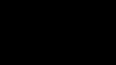 Beyaz çizgi KHK, kağıt, parşömen, parşömen simgesi siyah arkaplanda izole edilmiş. 4K Video hareketli grafik canlandırması