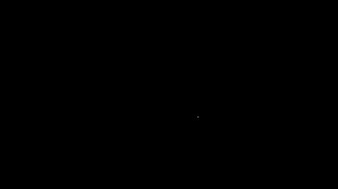 Beyaz çizgi kedi simgesi siyah arkaplanda izole edildi. Hayvan sembolü. 4K Video hareketli grafik canlandırması