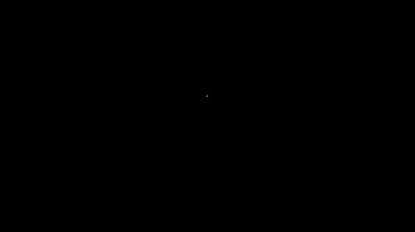 Beyaz çizgi Anchor siyah arkaplanda izole edilmiş bir kalkan simgesi. 4K Video hareketli grafik canlandırması
