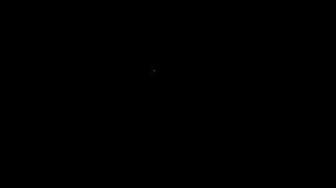 Beyaz çizgi çöp kutusu simgesi siyah arkaplanda izole edildi. Çöp kutusu tabelası. Sepet simgesini geri dönüştür. Ofis çöpü ikonu. 4K Video hareketli grafik canlandırması