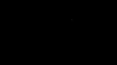 Beyaz çizgi Şefi şapkası simgesi siyah arkaplanda izole edildi. Aşçılık sembolü. Aşçı şapkası. 4K Video hareketli grafik canlandırması