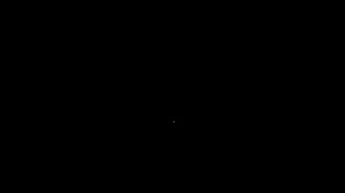 Kalp şeklinde beyaz çizgi Candy ve siyah arka planda izole edilmiş yay simgesi. Sevgililer Günü. 4K Video hareketli grafik canlandırması