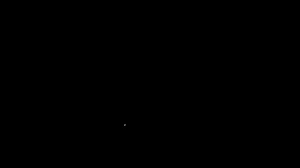 Linea bianca Cornici e cuori bianchi icona isolata su sfondo nero. Simbolo di San Valentino. Animazione grafica 4K Video motion — Video Stock