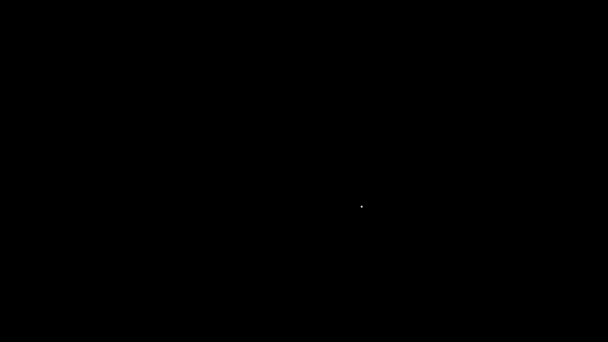 白い線黒の背景に隔離された写真カメラのアイコン。カメラのアイコン。4Kビデオモーショングラフィックアニメーション — ストック動画