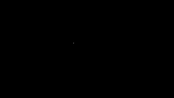 Fehér vonal Sír sírkő ikon elszigetelt fekete alapon. 4K Videó mozgás grafikus animáció — Stock videók
