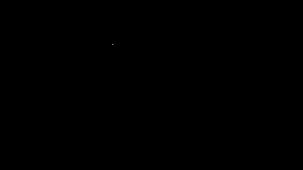 Linha branca Ícone de morte do calendário isolado no fundo preto. Animação gráfica em movimento de vídeo 4K — Vídeo de Stock