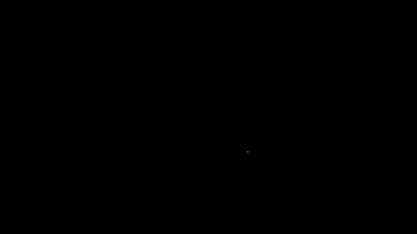 黒の背景に隔離された白い線マッサージアイコン。リラックスして、レジャー。4Kビデオモーショングラフィックアニメーション — ストック動画
