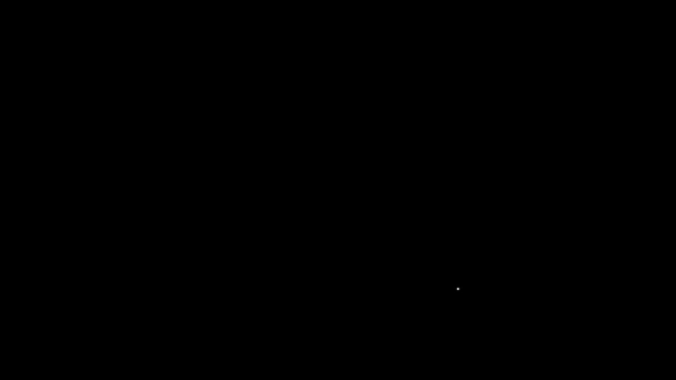 Λευκή γραμμή εικονίδιο Μασάζ απομονώνονται σε μαύρο φόντο. Χαλαρωτικό, ελεύθερο χρόνο. 4K Γραφική κίνηση κίνησης βίντεο — Αρχείο Βίντεο